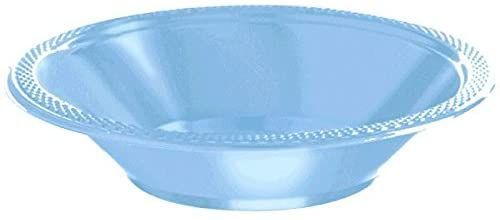 Light Blue Plastic Snack Bowls, 12oz - 7x7in - 20pcs