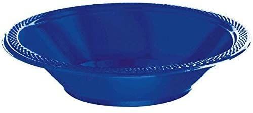 Royal Blue Plastic Snack Bowls, 12oz, 7x7in - 20pcs