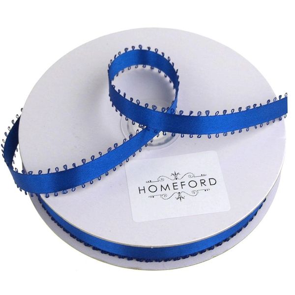 Royal Blue Picot-edge Double Faced Satin Ribbon, 3/8 x 100yd - Chanukah Holiday Sale