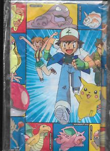 *Rare Vintage Pokemon/Pikachu Birthday Party Table Cover, 54x96in, 1999
