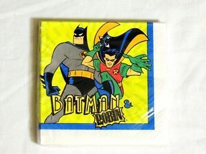 *Vintage Batman & Robin Carnival Capers Birthday Beverage Napkins, 16ct - 1997