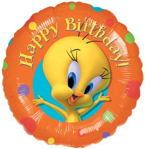 *Rare Tweety Bird Happy Birthday Balloon, Orange, 18in