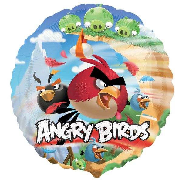 Rare - BOGO SALE - Angry Birds Foil Balloon, 18in - Licensed