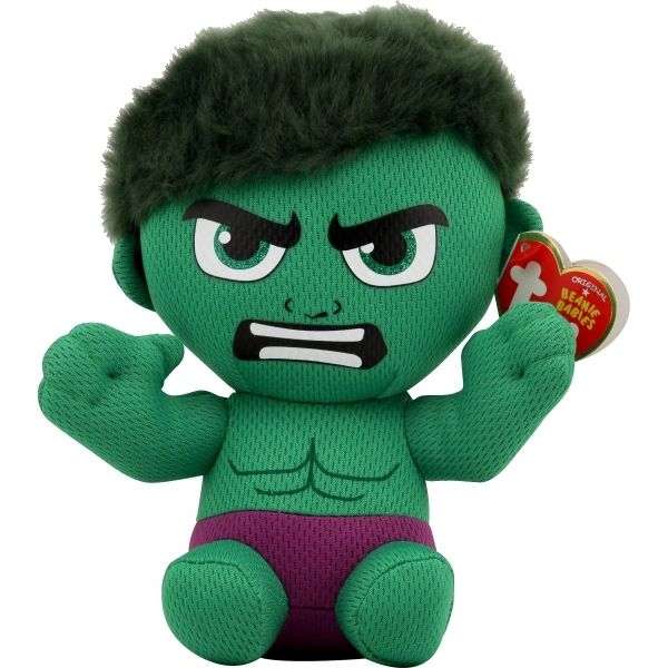 Ty Beanie Baby Incredible Hulk Plush, Green, 7in