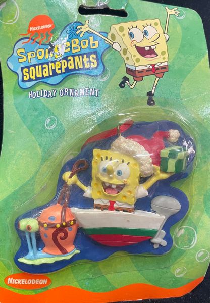 *Rare SpongeBob & Gary on Boat, Kurt Adler Holiday Ornament, 2002