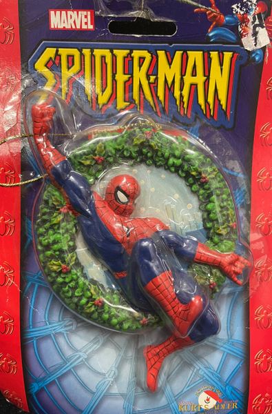 *Rare Marvel Spider-Man Kurt Adler Christmas Ornament Wreath, 2002