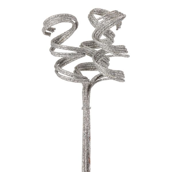 Silver Glitter Decorative Picks, 18in - 12ct - Silver Decorations - Chanukah Holiday Sale