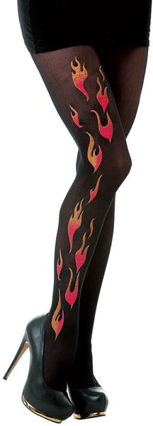 SALE - Devilish Flame Tights - Pantyhose - Hosiery - Halloween Sale