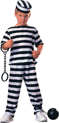 Kids Prisoner Costume - Inmate, Jailbird - Purim - Halloween Sale - under $20