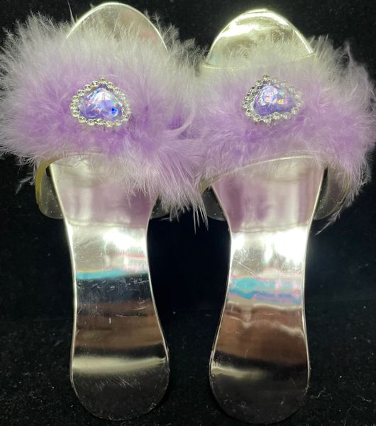 *Fairy Tale Princess Dress Up Shoes with Marabou Feathers, Lavender, Girl's Size 6 - Halloween