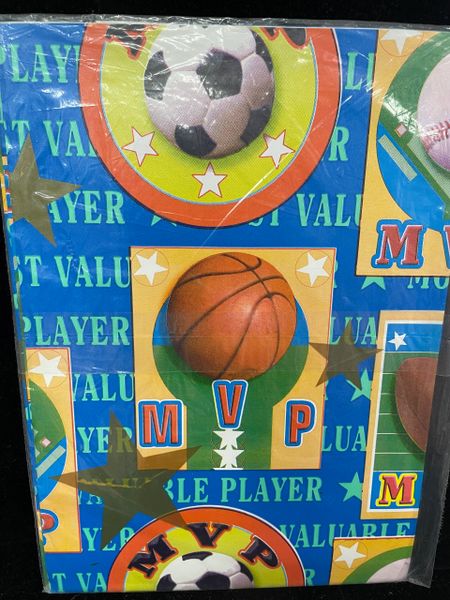 Vintage MVP, Sports Gift Wrap, 2 Sheets, 20in x 30in each