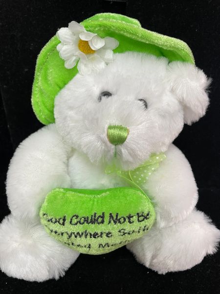 White Teddy Bear Plush, Heart Pillow, 7in - Mom Gifts - Mother’s Day