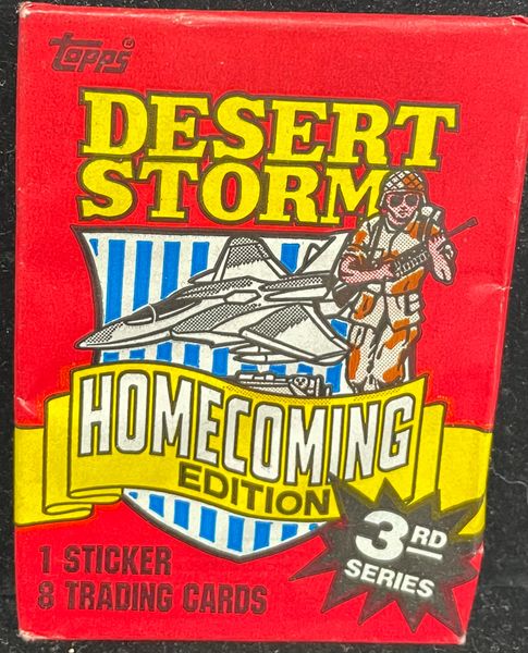 Rare Topps Desert Storm Homecoming Edition 3rd Series Trading Cards, 2 Packs - 8 cards each pack - 1991