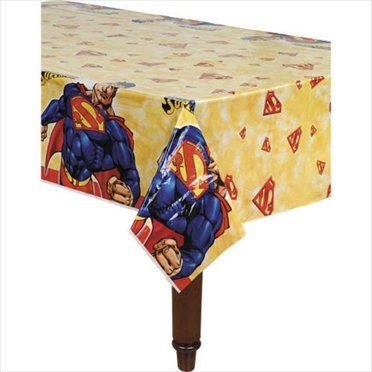 Rare Superman Returns Birthday Party Table Cover, 54x102, 2006 - Discontinued