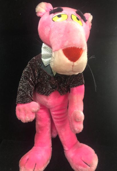 Rare Pink Panther Plush 25th Anniversary, Black Tuxedo Jacket, 16in, 1987 - Discontinued - Clearance Sale