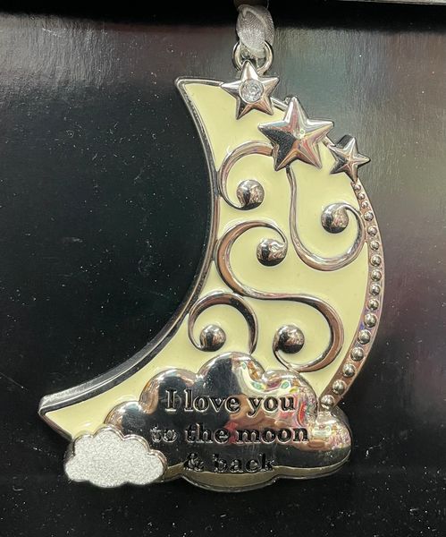 I Love You to the Moon and Back, Ornament, Ivory - Christmas Holiday Sale