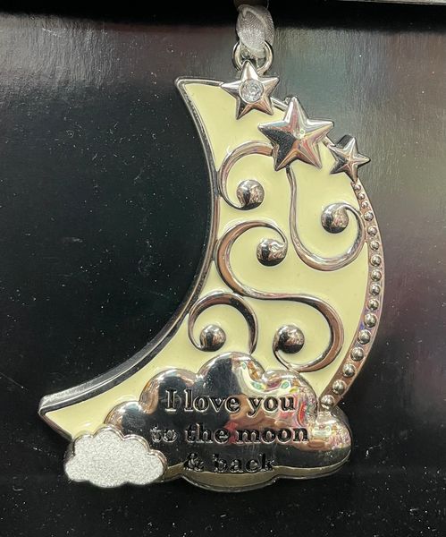 I Love You to the Moon and Back, Christmas Ornament, Ivory - Holiday Novelty Gifts