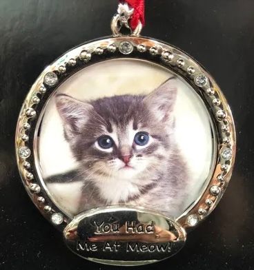You Had Me At Meow, Cat Picture Frame Ornament, 3in - Holiday Sale
