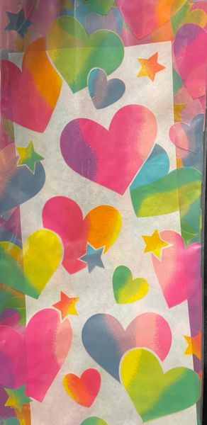 Colorful Hearts Cellophane Gift Bags with Twist Ties, 8ct - Party Favor Bags