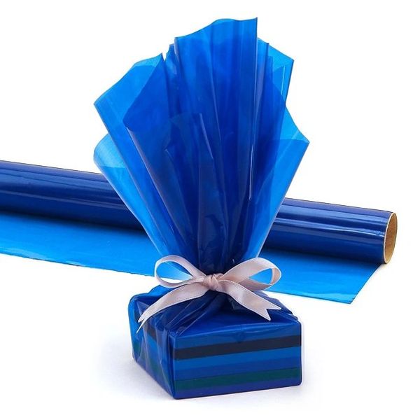 Royal Blue Cellophane Wrap - 20in x 5ft - Chanukah Holiday Sale