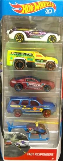 Hot Wheels Diecast First Responders Cars, 5 Pack Set Limited - 2017 Collection