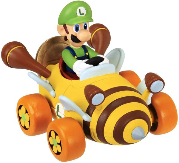 *NINTENDO Super Mario Crasher Wave 1: Luigi Playset, Pull-N-Go Car - Kids Toys