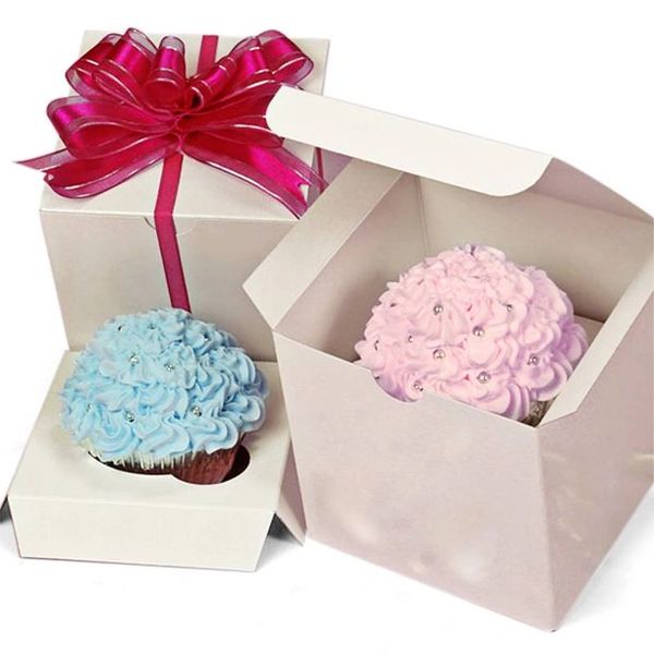 White Cupcake Gift Boxes, 4x4x4, 100ct