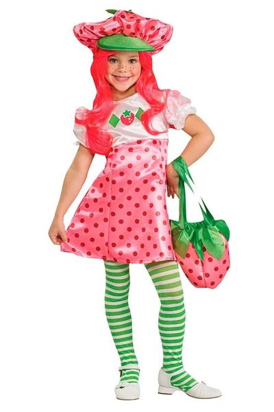 Deluxe Strawberry Shortcake Costume, Pink, Green, Girls Toddler 2T-4T - Purim - Halloween Spirit