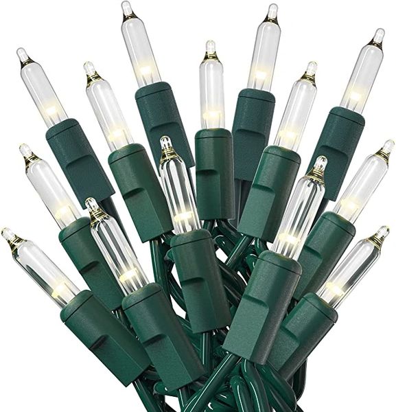 *100 Philips White String Lights Energy Star 24.7ft, Green Wire - Christmas
