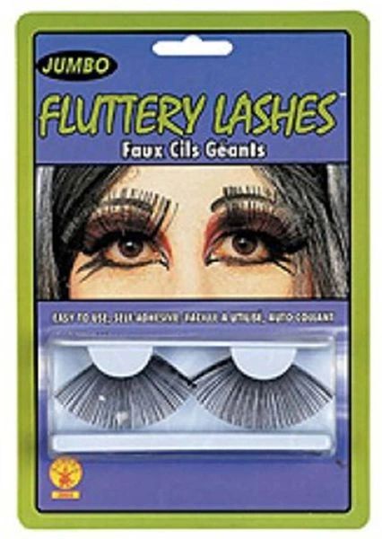 Jumbo Black Fluttery Lashes - Extensions - Eyelash Accessory - Clown, Devil - After Halloween Sale - under $20