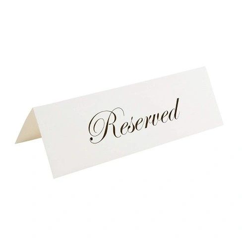 White Reserved Place Cards - 12ct