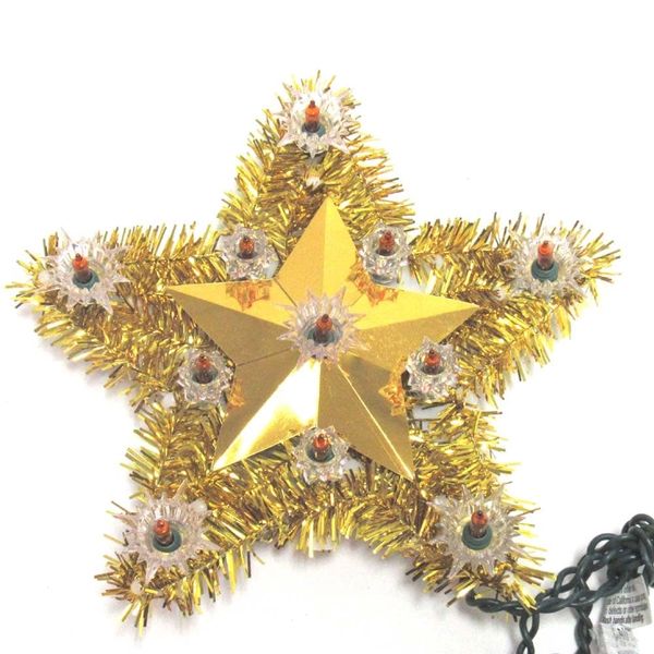 Vintage Gold Tinsel Tree Topper, Wall - Christmas Decorations by Winter Wonderland - Holiday Sale