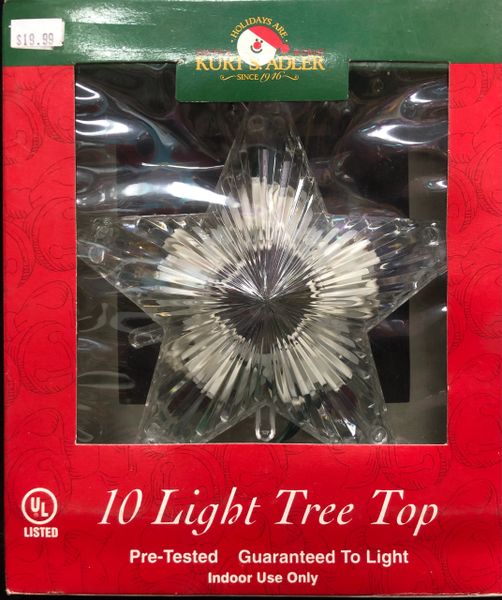 Vintage 10 Lights Star Tree Topper - Christmas Holiday Decorations by Kurt Adler