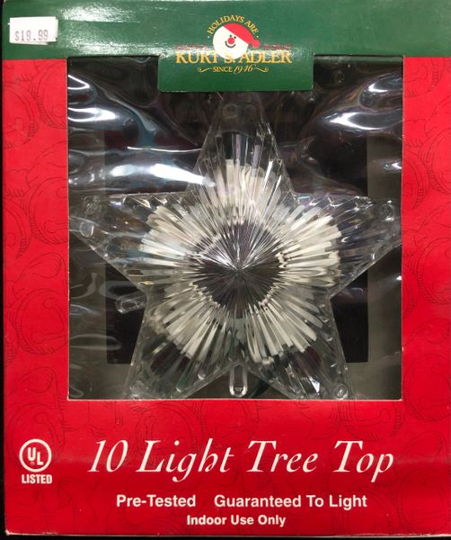 Vintage 10 Lights Tree Topper - Christmas Decorations by Kurt Adler