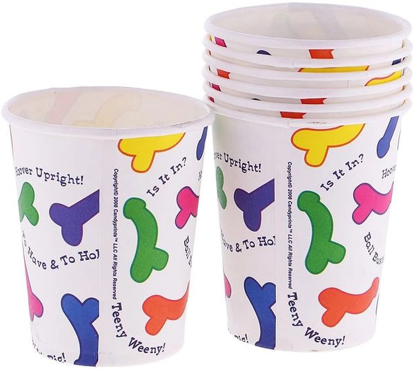 Penis Party Cups, 7oz - 6ct - Bachelorette - Bridal Shower