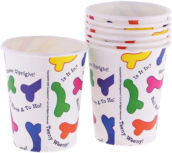 BOGO SALE - Penis Party Cups, 7oz - 6ct - Bachelorette - Bridal