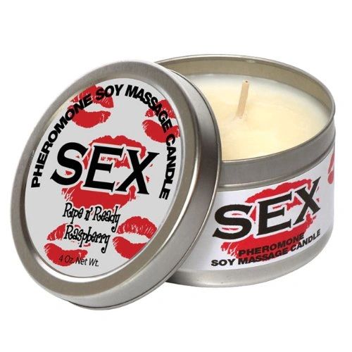 *Sex Candle with Pheromones - Ripe n Ready Raspberry, 4oz - Adult