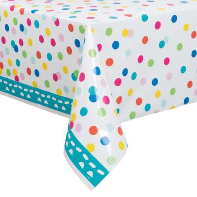 Happy Birthday Confetti Cake Party Table Cover - 54x84in