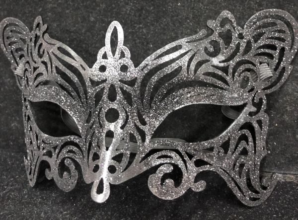 *Black Glitter Masquerade Eye Mask Costume Accessory - Halloween