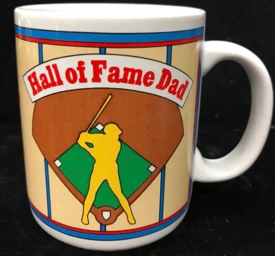 Hall of Fame Dad MLB Baseball Ceramic Coffee Mug, Tea Cup, 12oz, by Papel, Dad Gifts