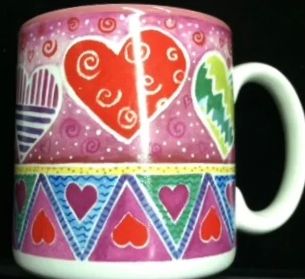 Colorful Hearts Mug, Ceramic Coffee Mug, 10oz - Love - Valentines Gifts - Love