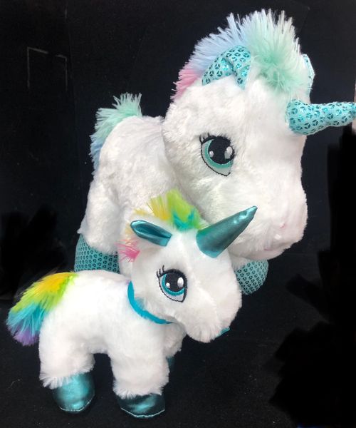 Baby Unicorn Plush - Blue Horn, 8in