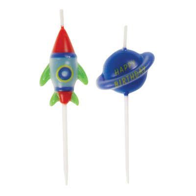 Outer Space Pick Birthday Candles - 6ct