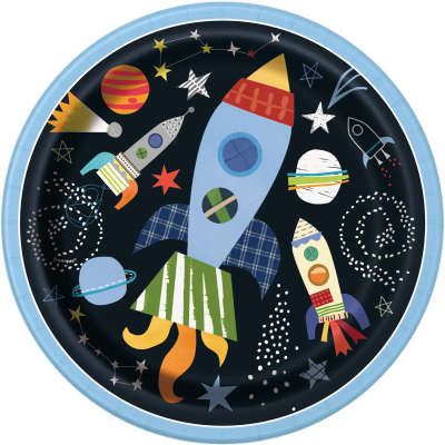 Outer Space Birthday Party Luncheon Plates, 9in - 8ct