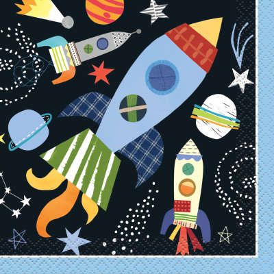 Outer Space Party Beverage Napkins, 16ct