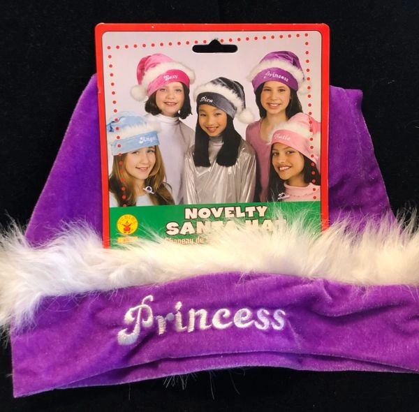 Purple Princess Santa Hat, Girls Christmas Holiday Novelty Gifts