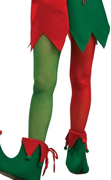 *Elf Tights Accessory, Adult, Unisex - Red, Green - Christmas Holiday