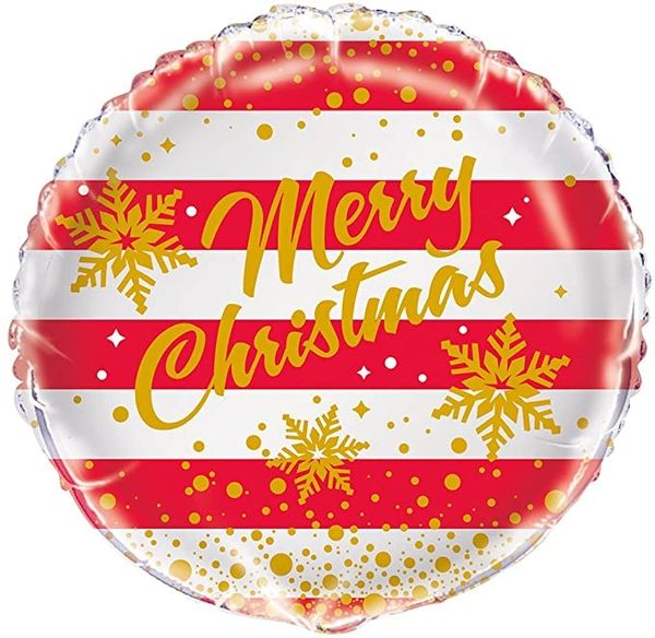 Gold Sparkle Christmas Party Foil Balloon, Red, 18in