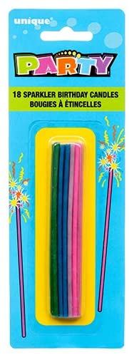 *Long Sparkle Happy Birthday Cake Candles, 18ct