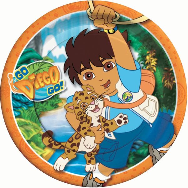 BOGO SALE - Go Diego Go! Birthday Party Luncheon Plates, 9in - 8ct